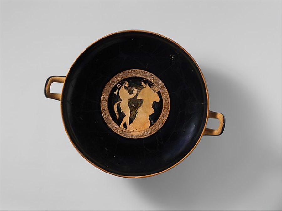 Red-figure kylix — Terracotta kylix (drinking cup) — Greek, Attic, ca. 480 BCE